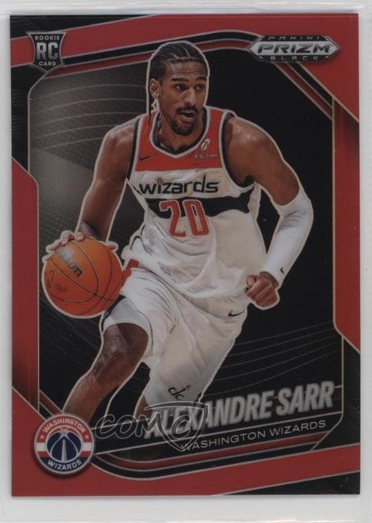 2024-25 Panini Prizm Black Red Prizm 222/299 Alexandre Sarr #46 Rookie RC