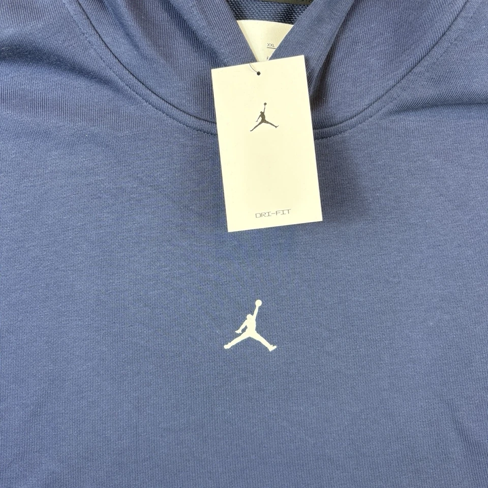 Nike Air Jordan Sleeveless Hoodie Men's 2XL Blue Navy Dri Fit Pullover NEW - Image 3 of 4