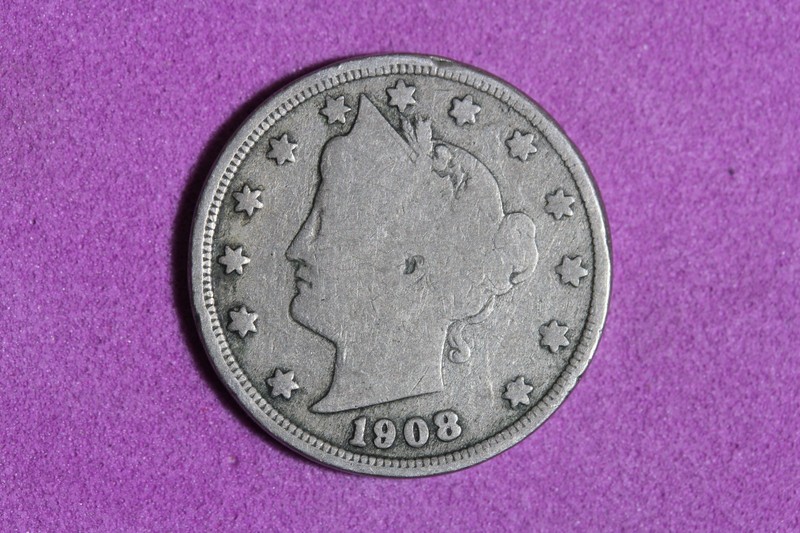 ESTATE FIND 1908 Liberty V Nickel W/Cents!!  #K59828