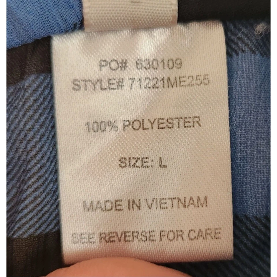 Top túnica Heart Soul para mujer talla L azul y negro búfalo a cuadros con volantes Foto 3 de 4