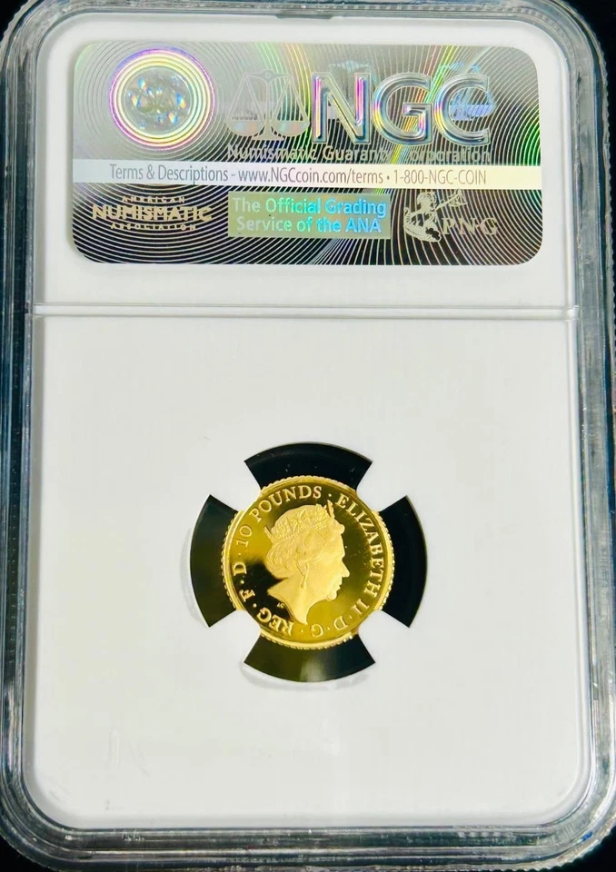 2015 Gold Britannia Proof .9999 British 10 Pounds Coin 1/10 Toz PF70 Ultra Cameo - Image 3 of 4