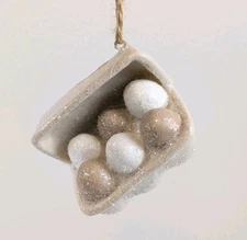 2" Egg Carton Ornament Farmhouse Chicken Kitchen Decor Mini Egg Christmas New