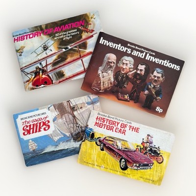 Vintage Brooke Bond Picture Cards Albums Inventors Aviation Saga Of Ships