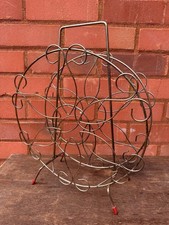 Vintage Retro Mid Century 1960s Circular Magazine Rack Brass Plated Wire Decor
