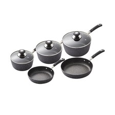 Tower T900110 Precision 5 Piece Non-Stick Forged Aluminium Pan Set , Black
