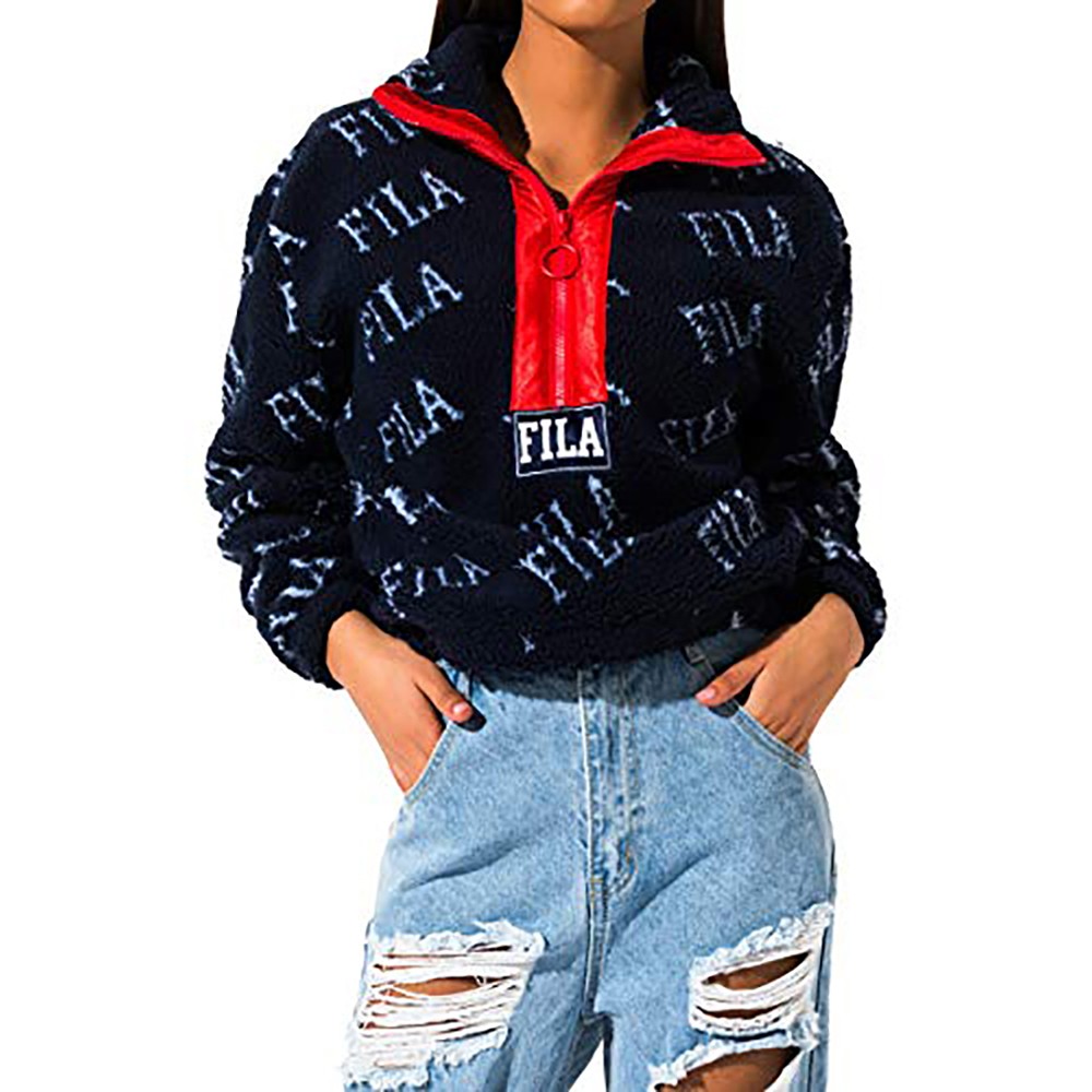 Fila Jayla Sherpa Half-Zip Sweatshirt Womens Active Sweaters