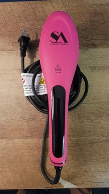 Straight Ahead Ionic Hair Brush Straightener Pink