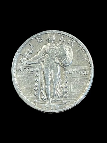 1919-D Quarter   Standing Liberty Denver  Mint SLIVER COIN in FINE CONDITION Key