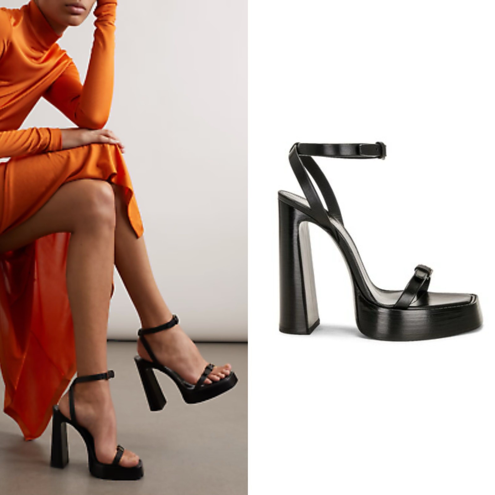 SAINT LAURENT sandalo platform 105 mm nero 38