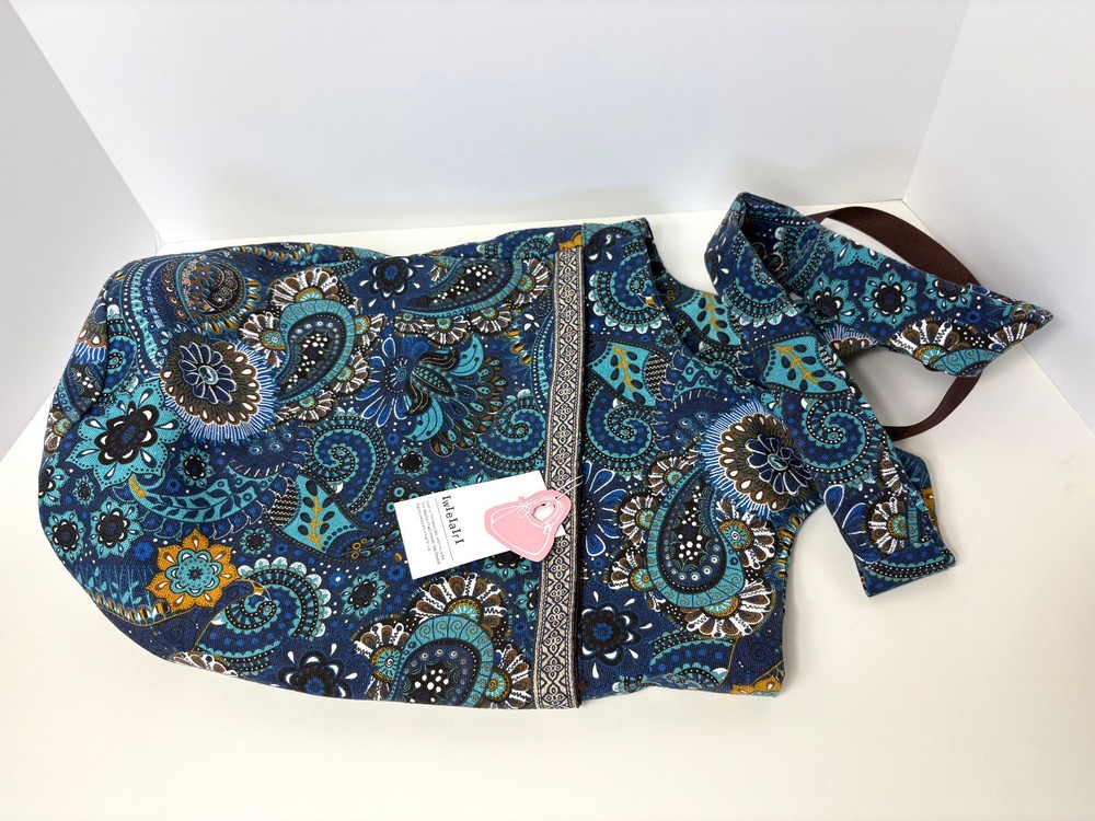 Yoga Mat Bag with Pockets and Adjustable Straps in Peacock Paisley Print NWT