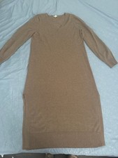 Splendid Tan V-Neck Knit Sweater Dress, size L