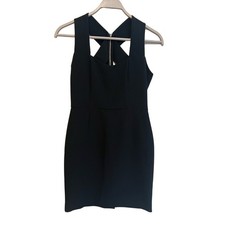 Zara Basic Little Black Dress Size: Small Criss Cross Back with Silver Zipper