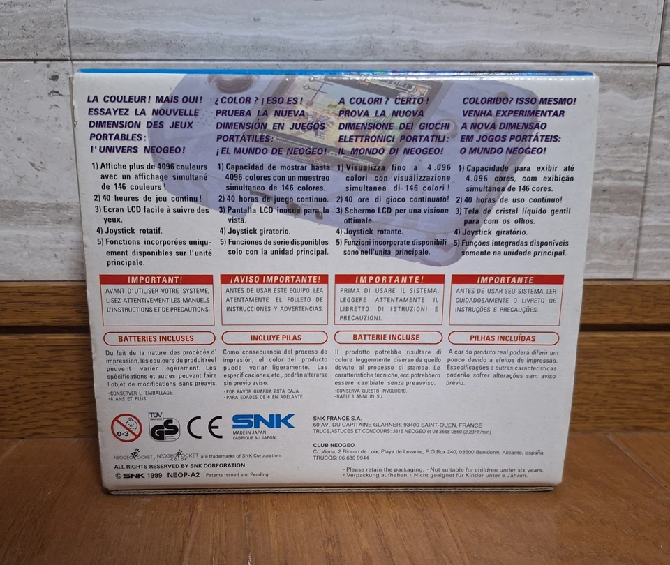 NEW SNK Neo Geo Pocket AQUA BLUE Console *WESTERN VERSION* - Image 2 of 2