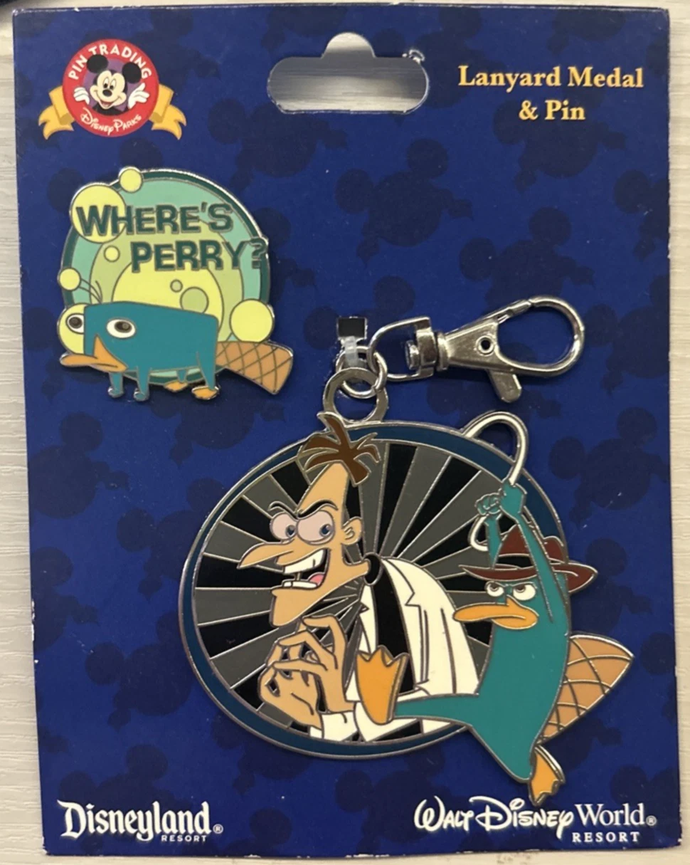 Disney Phineas & Ferb Perry and Dr. Heinz Doofenshmirtz Lanyard Medal & Pin