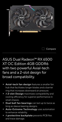 ASUS Dual Radeon RX 6500 XT OC Edition 4GB GDDR6 64-Bit Grafikkarte Gaming NEU - Bild 7 von 18