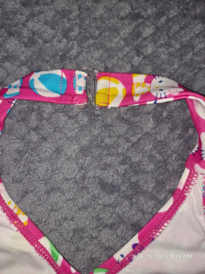 HELLO KITTY Girls' Swimsuit Tankini Top Small 6 6x - Image 3 of 4