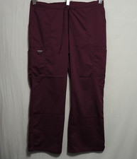 Cherokee Women's Scrub Pants Dark Fuchsia Pink Color 5 Pockets Size XL