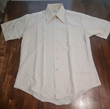 1970s Men's Size 16 Medium Kmart Button Up Shirt Permanent Press Vintage