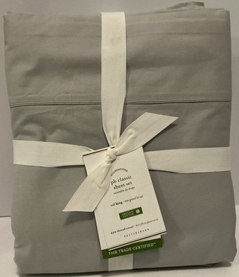POTTERY BARN CLASSIC SHEET SET 400 THREAD COUNT ORGANIC COTTON CALIFORNIA KING