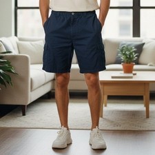 Big Dogs Cargo Shorts Navy Blue Elastic Waist Mens Casual Outdoor - Size 3XL