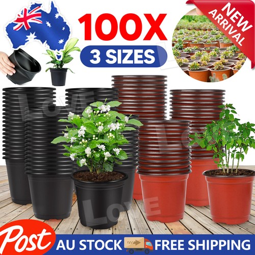 100PCS Plastic Plant Flower Pots Nursery Seedlings Garden Plant Pot ...