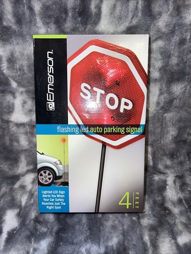 Garage Stop Sign 4ft Flashing Emerson LED Auto Parking Signal Light Safety NEW