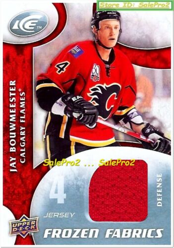 UD ICE 2009 JAY BOUWMEESTER NHL CALGARY FLAMES FROZEN FABRICS GAME JERSEY #FRJB - Picture 1 of 2