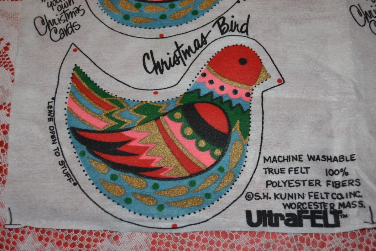 Vintage Christmas ~ Felt pattern for making Christmas ornaments S.H. Kunin felt