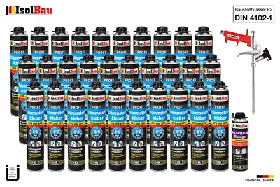 Dämmstoffkleber XPS EPS Klebeschaum 30 x 750ml + 1 x PU-Reiniger + Schaumpistole