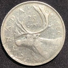 1950 Canada 25 Cents Silver Coin - VF (Very Fine) condition
