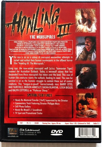 HOWLING 3: THE MARSUPIALS and CREEPSHOW 3 - 2 DVDS - HORROR - GREAT SHAPE - Picture 3 of 5