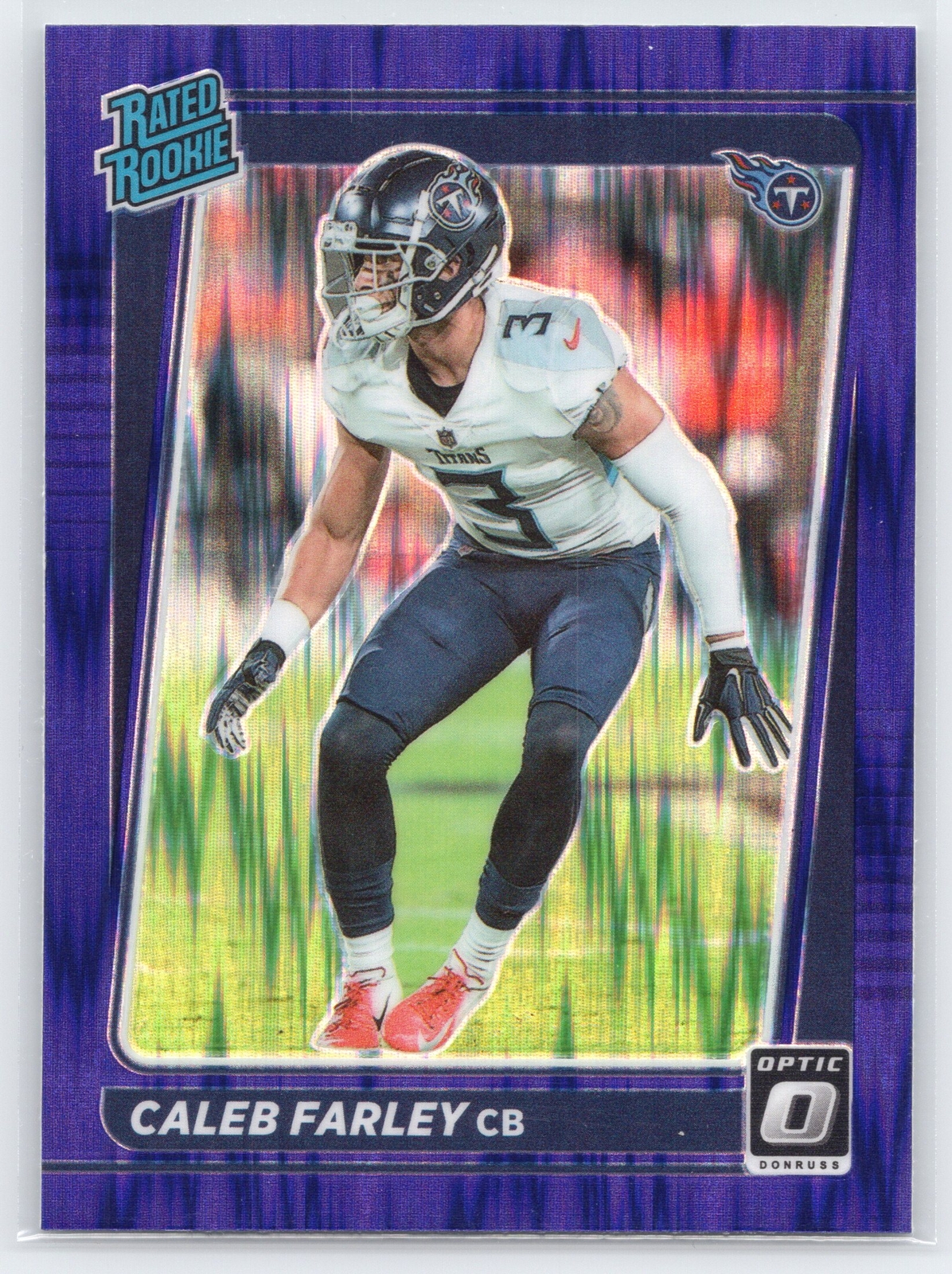 Caleb Farley - 2021 Donruss Optic - Purple Shock #249 - Rookie - Titans