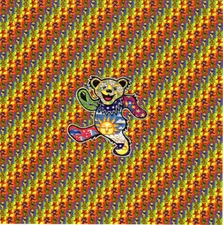 GD Small DANClNG BEARS BLOTTER ART perforated sheet paper psychedelic art
