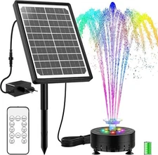 Colourful LED Solar Fountain for Outdoor Use with Battery Solar Fountain Remote