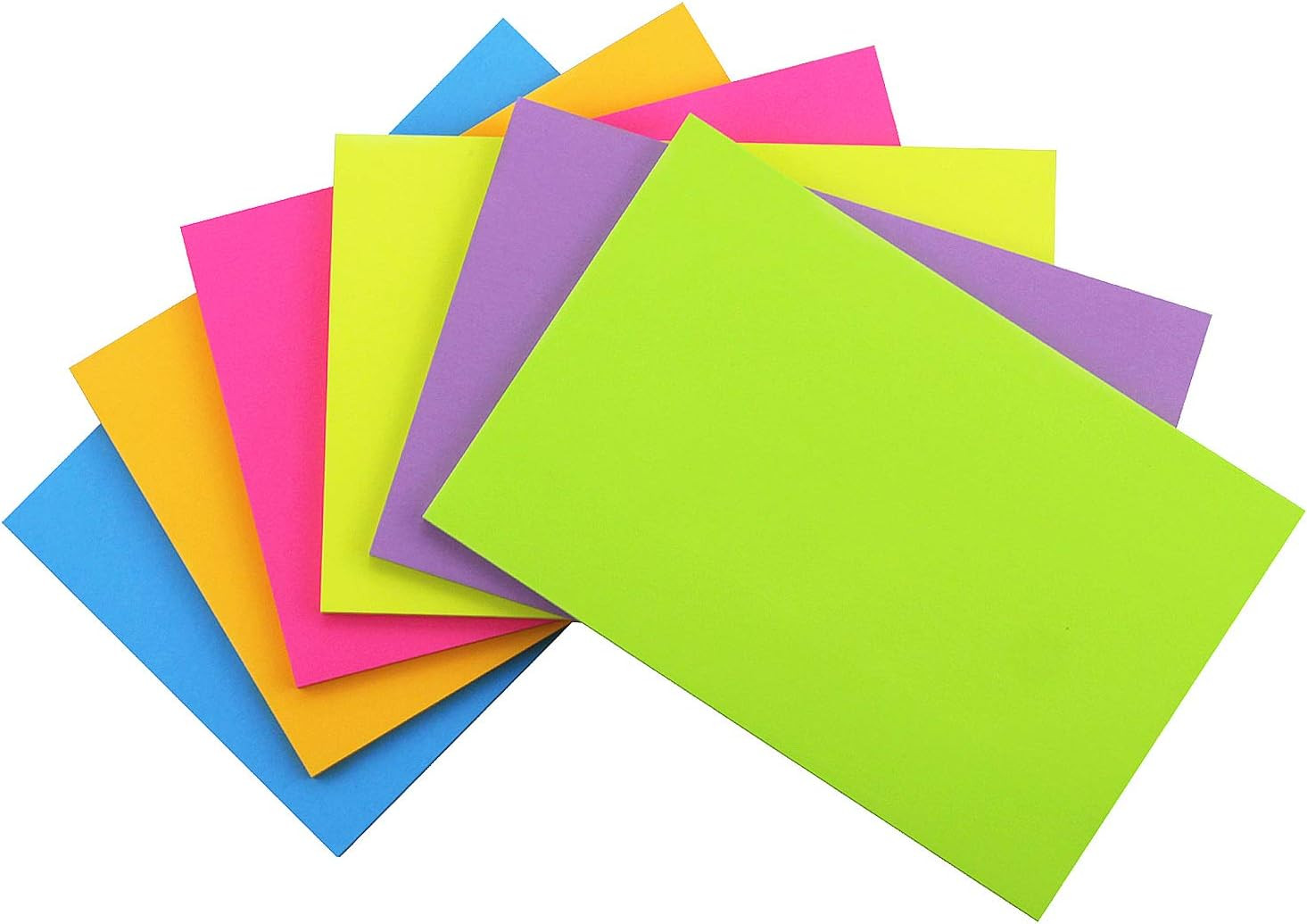 Sticky Notes 6 Bright Color 6 Pads Self-Stick Notes 4 in X 6 In, 45 Sheets/Pad-image