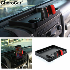 2in1 Phone Mount Holder Storage Tray Dash Box Kit Organizer For Jeep Wrangler Jk
