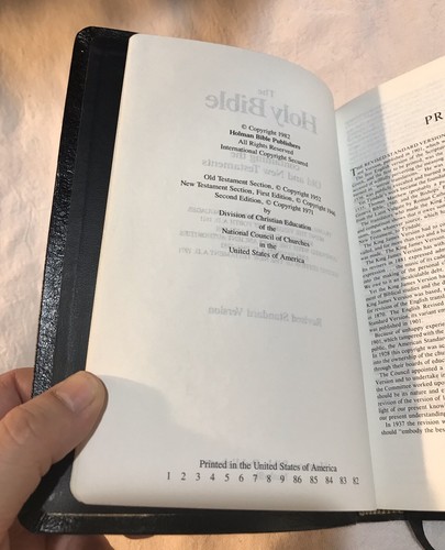 HOLY BIBLE REVISED STANDARD VERSION RSV Black Color Bonded Leather 1982 NEW - Picture 8 of 12