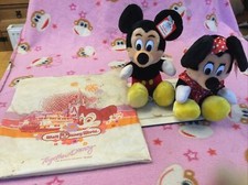 vintage mickey and minnie mouse plush dolls walt Disney with tags and bag vgc!