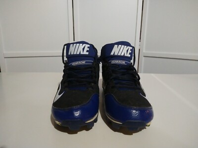 Nike Huarache Keystone Baseball Mid Black Royal Blue 634626-014 Men's Size 
