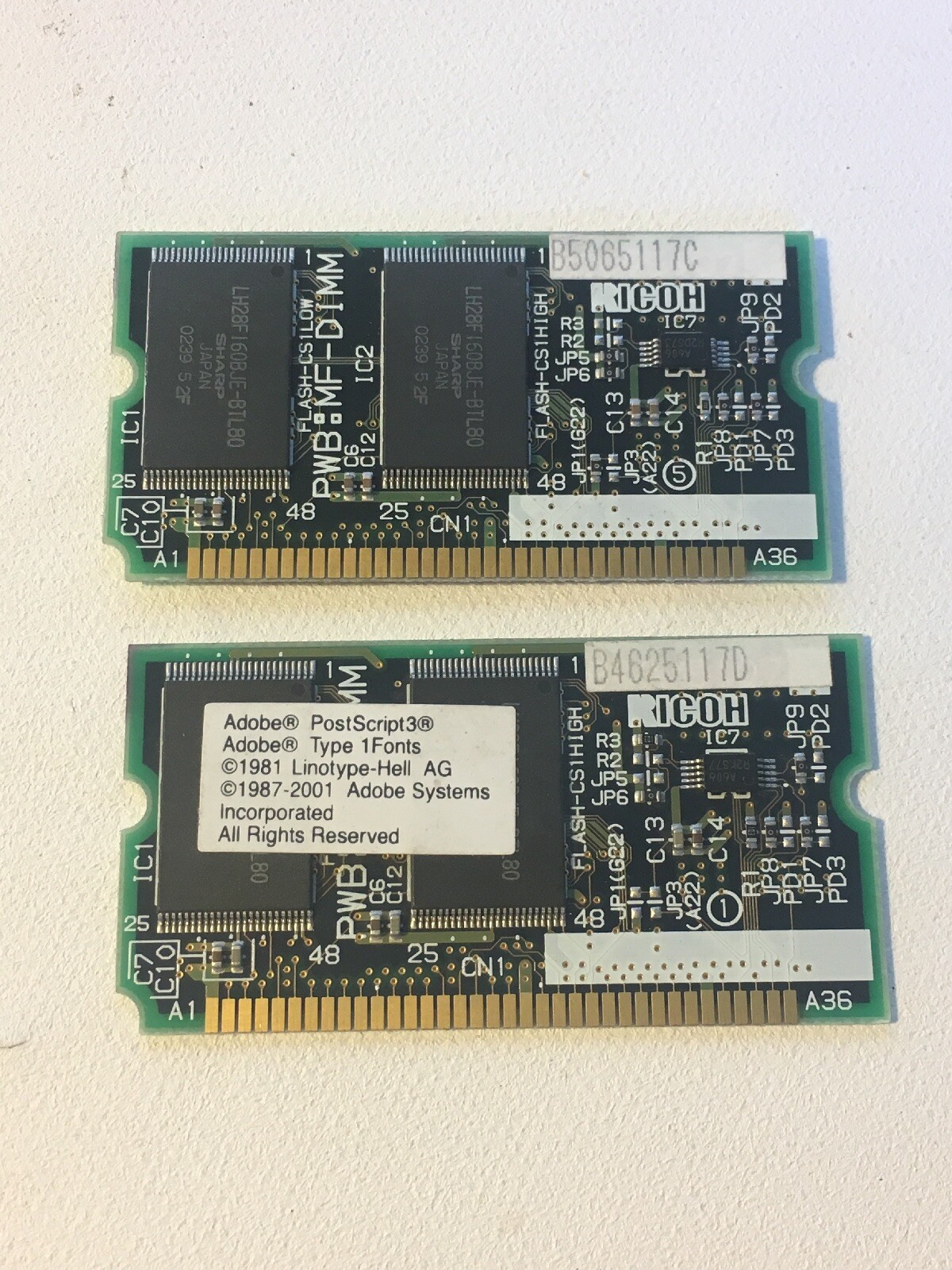 Ricoh Adobe PostScript3 1Fonts Dimm16 CF Prgm 30800114 G3676687G  