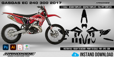 GASGAS EC 240 300 2017 Full 1:1 Scale Template - Design Vector Digital