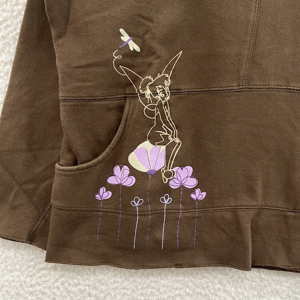 Sudadera con Capucha Y2K Vintage Campanilla Suéter Grande Para Mujer Marrón Hada Grunge Foto 3 de 4