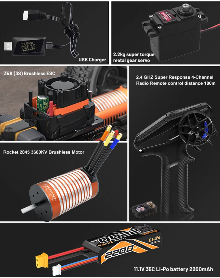 ZD Racing BX-12 1/12 Vehicle 2.4GHz 70KM/H High Speed Brushless Racing Buggy Car - Image 4 of 4