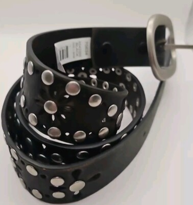 Daisy Cut Out Brown Leather Belt Wmns L  36 38 Hippie Boho Festival  HB01