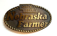 Nebraska Farmer Since 1859 5" x 3" Belt Buckle