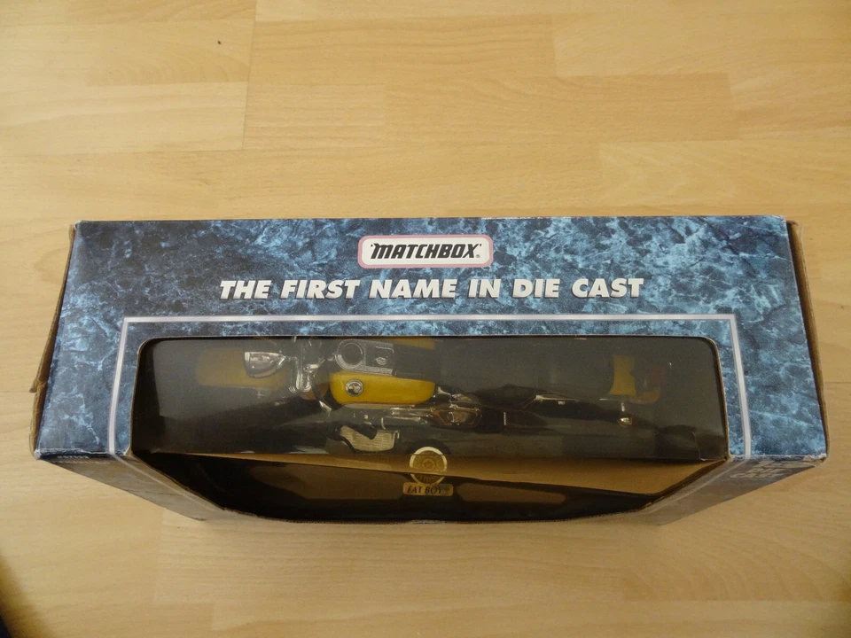 1995 MATCHBOX HARLEY-DAVISON FAT BOY GELB MOTORRAD 1/9 MASSSTAB  DIECAST#57122 - Bild 2 von 4