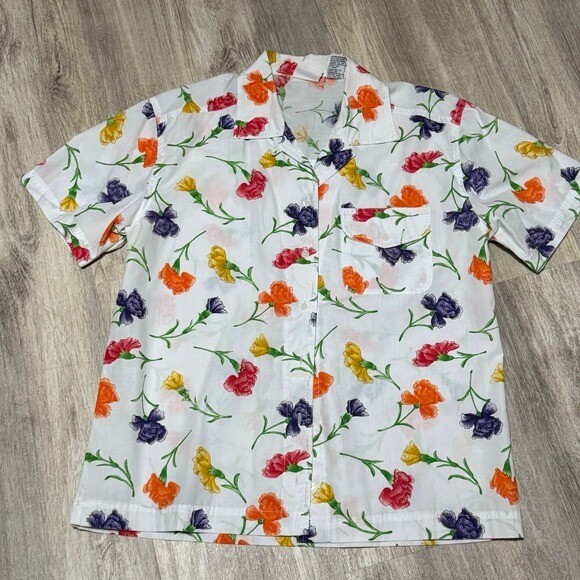 Bobbie Brooks vintage 1980's floral shirt size large