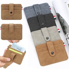 Mens Slim Front Pocket Small Leather Wallet Card Holder Card Cover Card Purse US