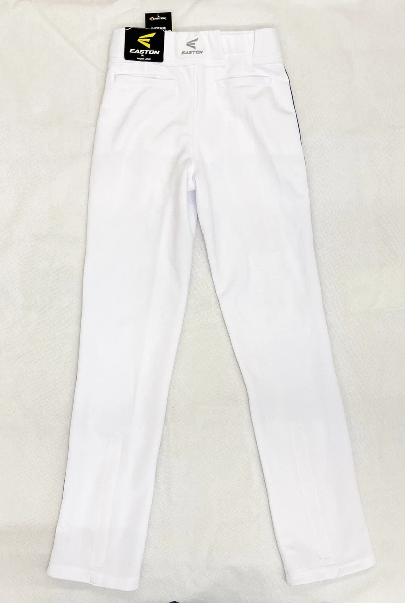 Easton Mako 2 Baseballhose verstellbar Länge Jungen M L XL weiß Royal Paspel