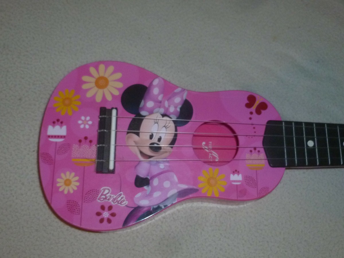 PLASTIC WALT DISNEY MINNIE MOUSE BARBIE TOY GUITAR GIRL PINK